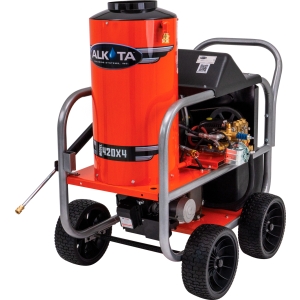 Model 420X4 electric hot water pressure washer 3.5 GPM 2000 PSI four wheel unit