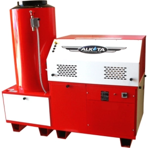 Model 4301 stationary hot water pressure washer electric 4 GPM 3000 PSI LP or natural gas heated