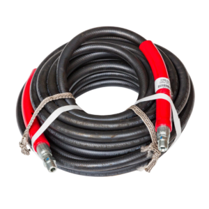 3/8 inch 6000 PSI black pressure washer hose available in multiple lengths