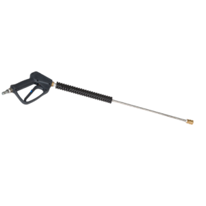 Pressure relaxed trigger gun and wand assembly professional pressure washer spray setup