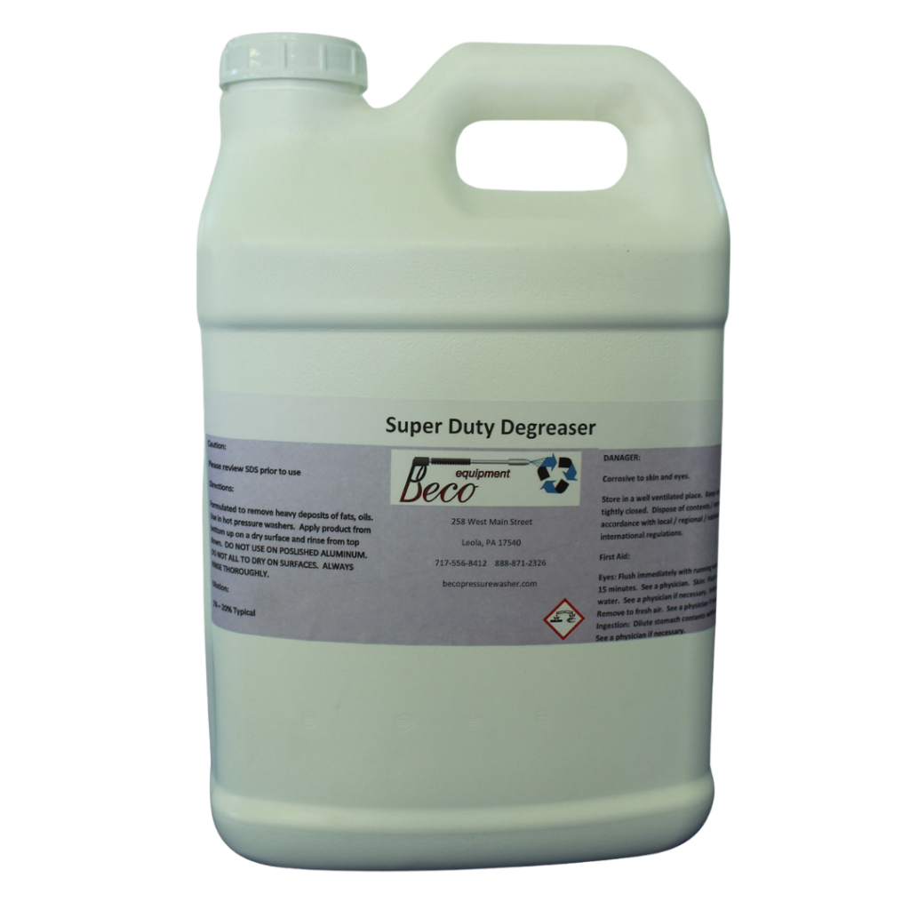 Super Duty heavy duty degreaser for hot pressure washer cleaning