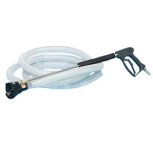 sludge sucker pressure washer attachment with 15 foot 1.5 inch hose for basement pump out and spill cleanup